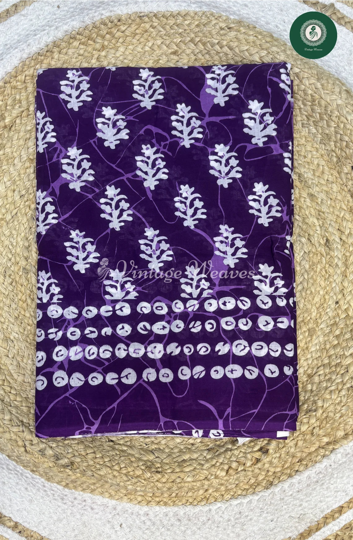 Mul Cotton Saree -Purple