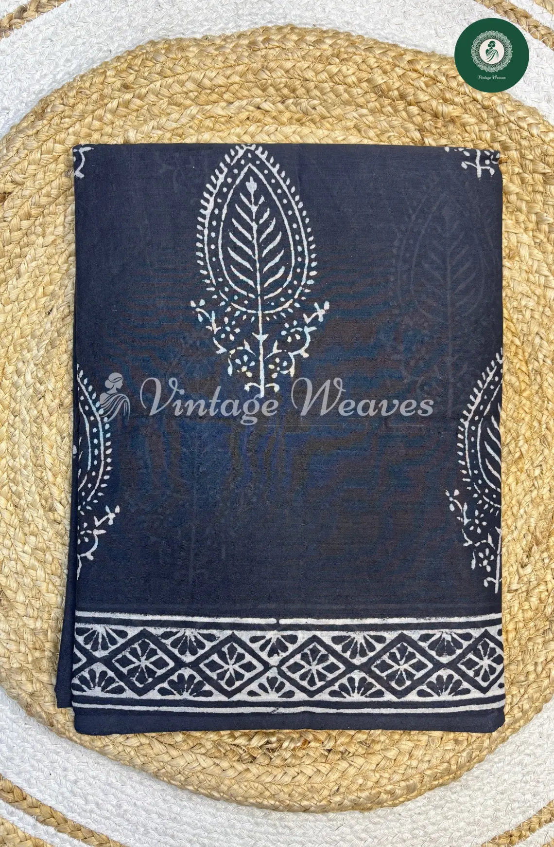 Mul cotton Handblock Print-Grey