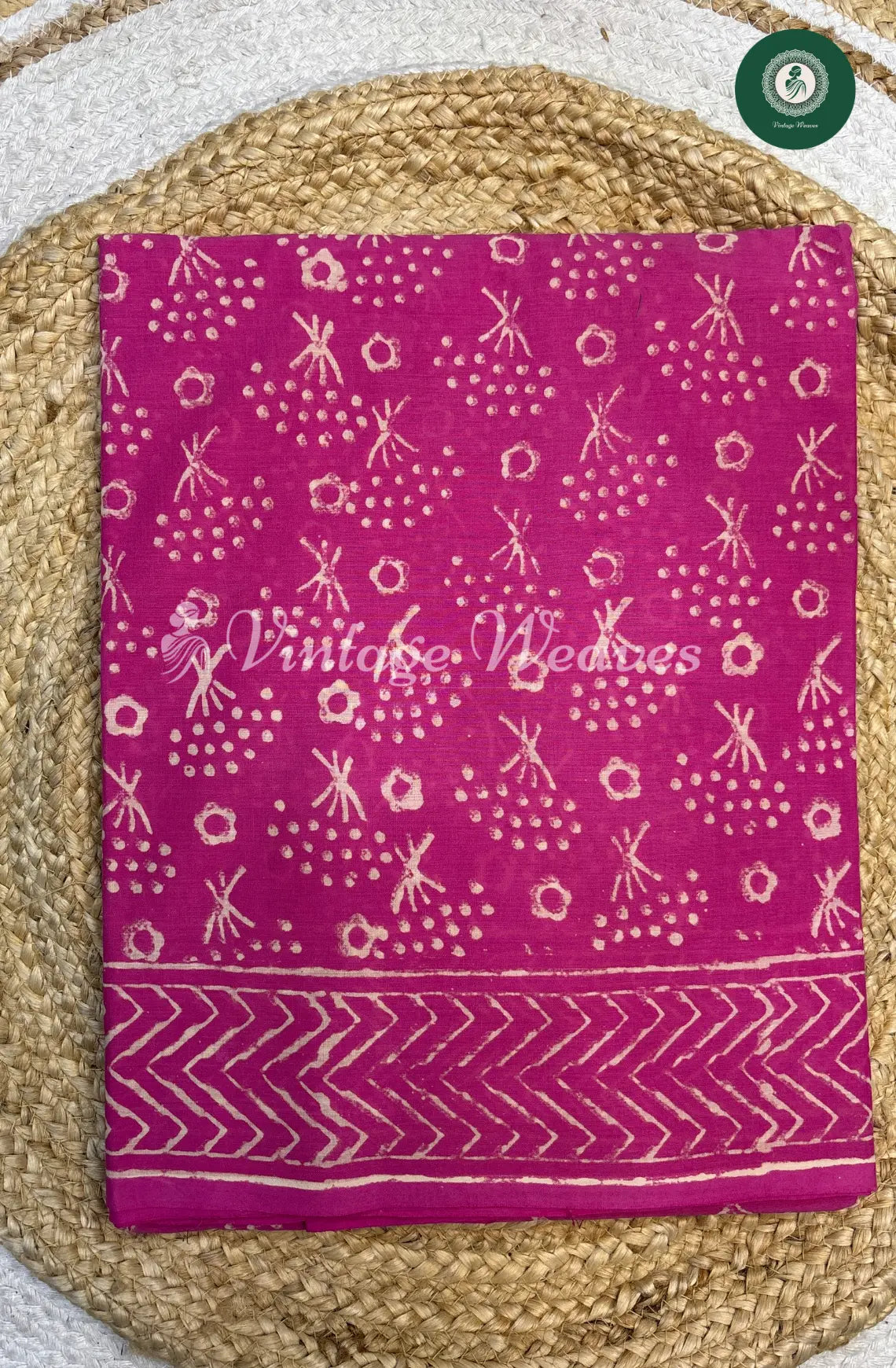 Mul cotton Handblock Print- Pink
