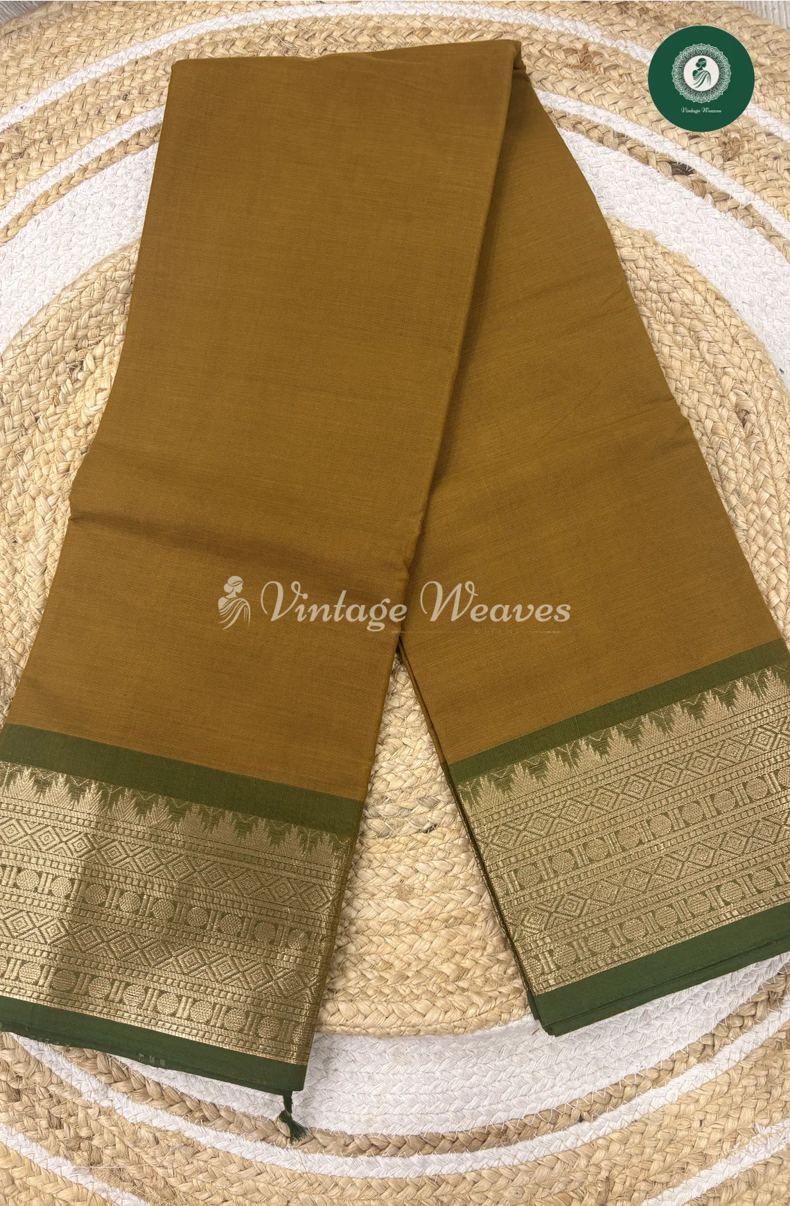 Premium 100Count Chettinad Cotton Saree-Gingerorange