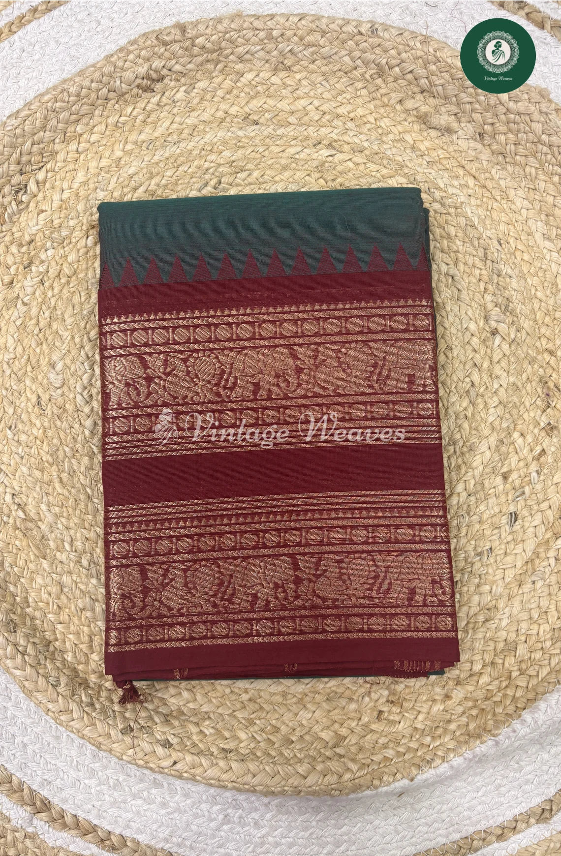 Premium 100Count Chettinad Cotton Saree-GreywithMarron