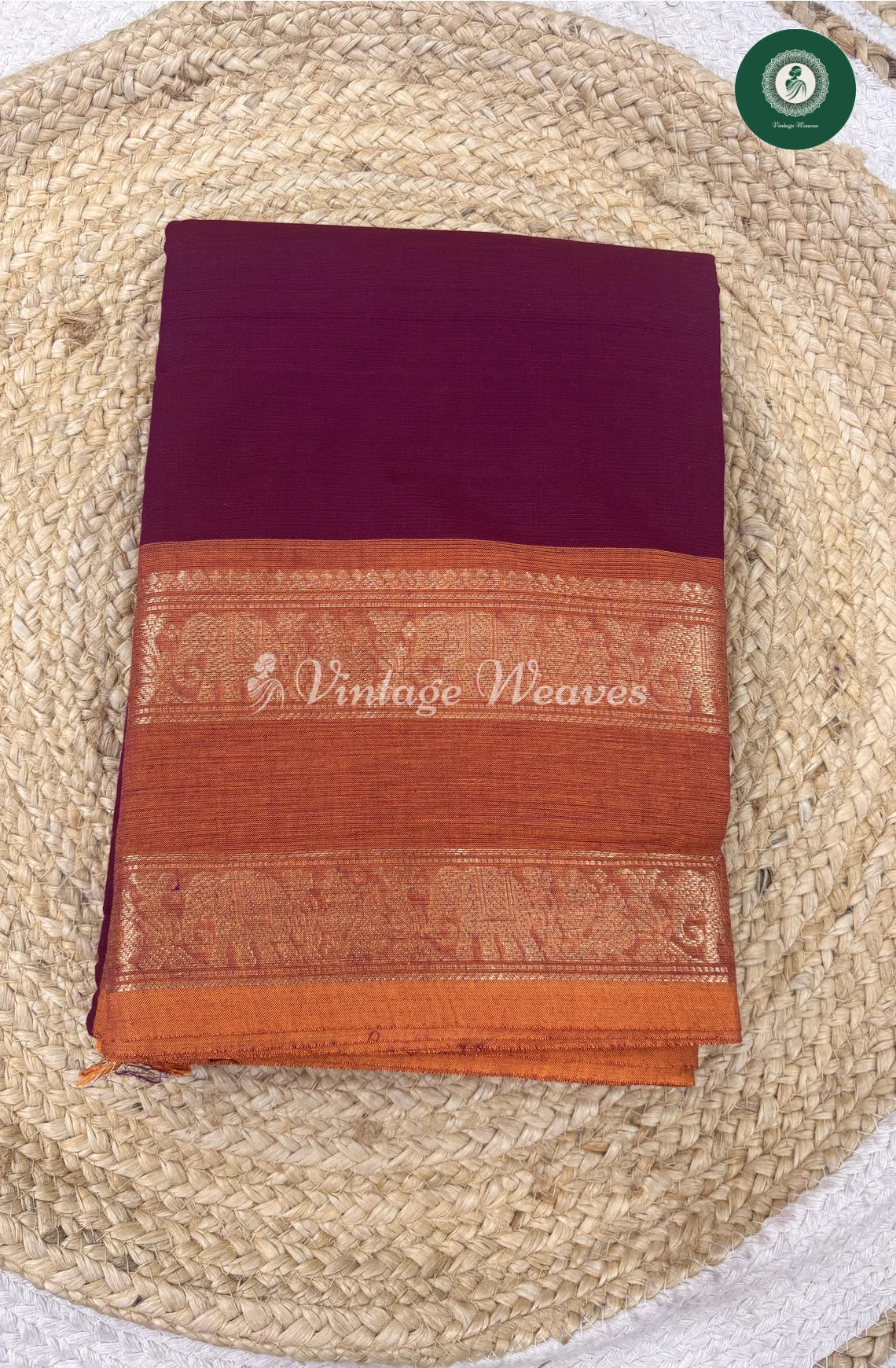 Premium 100Count Chettinad Cotton Saree-Magenta