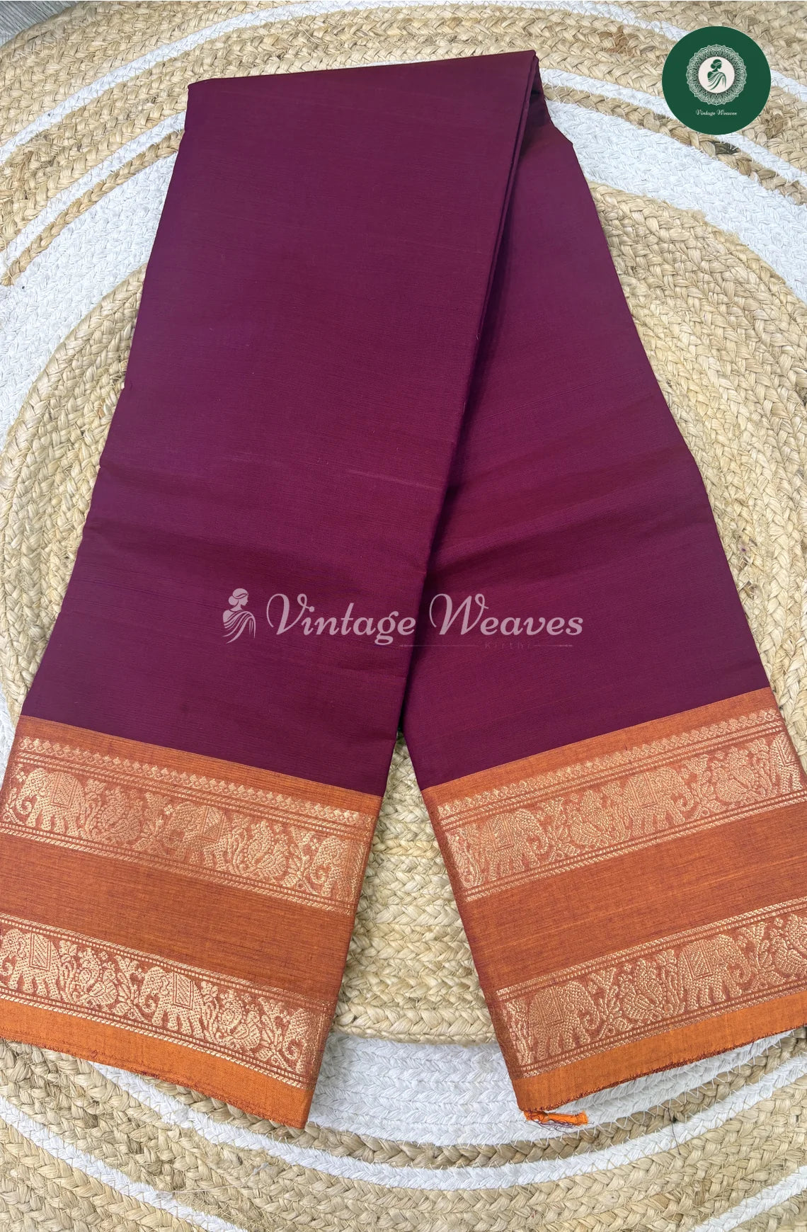 Premium 100Count Chettinad Cotton Saree-Magenta