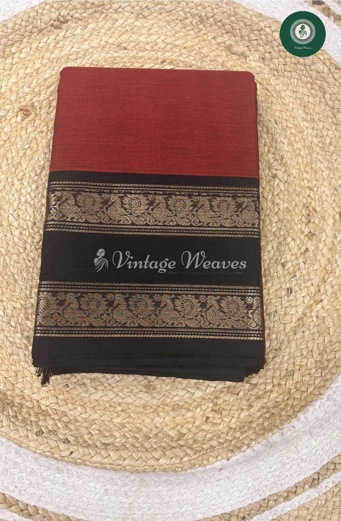 Premium 100Count Chettinad Cotton Saree-Marron