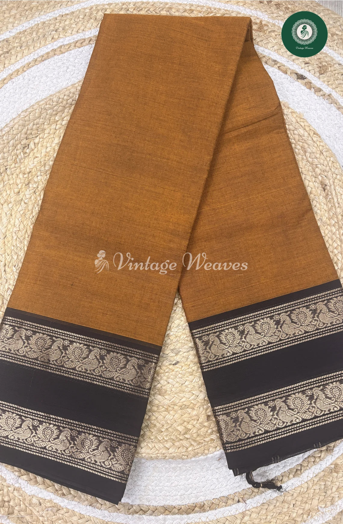 Premium 100Count Chettinad Cotton Saree-Orange