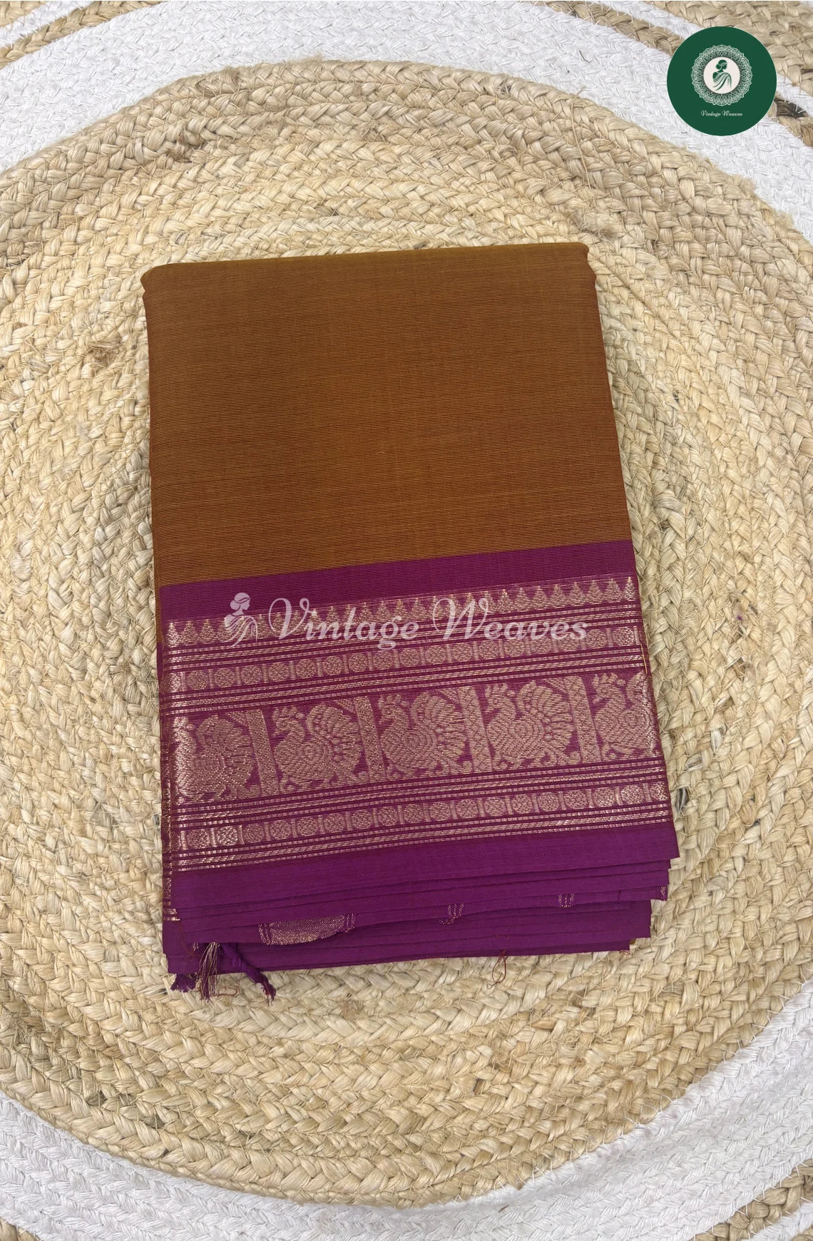 Premium 100Count Chettinad Cotton Saree-OrangewithPink_2