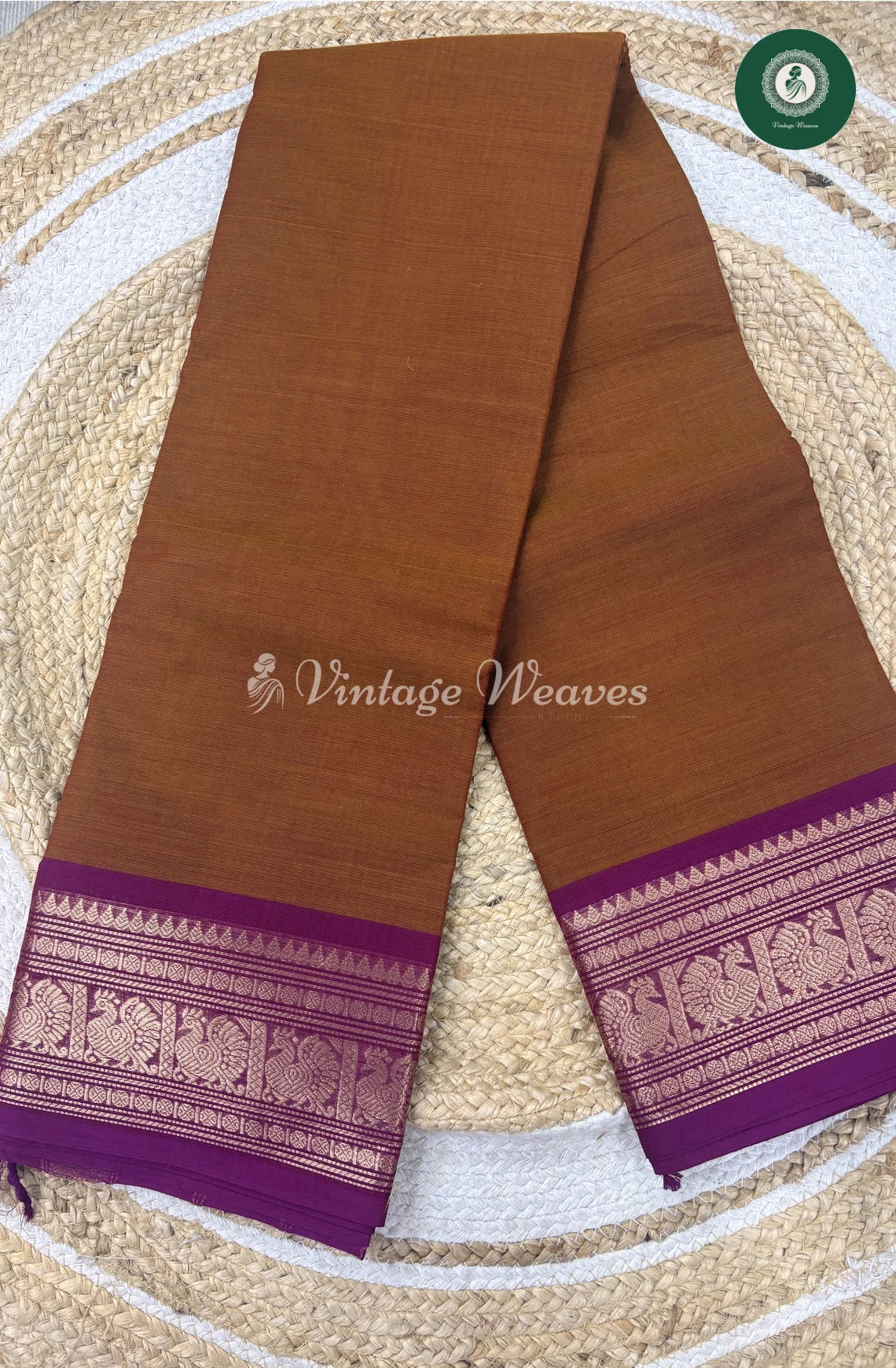 Premium 100Count Chettinad Cotton Saree-OrangewithPink_2