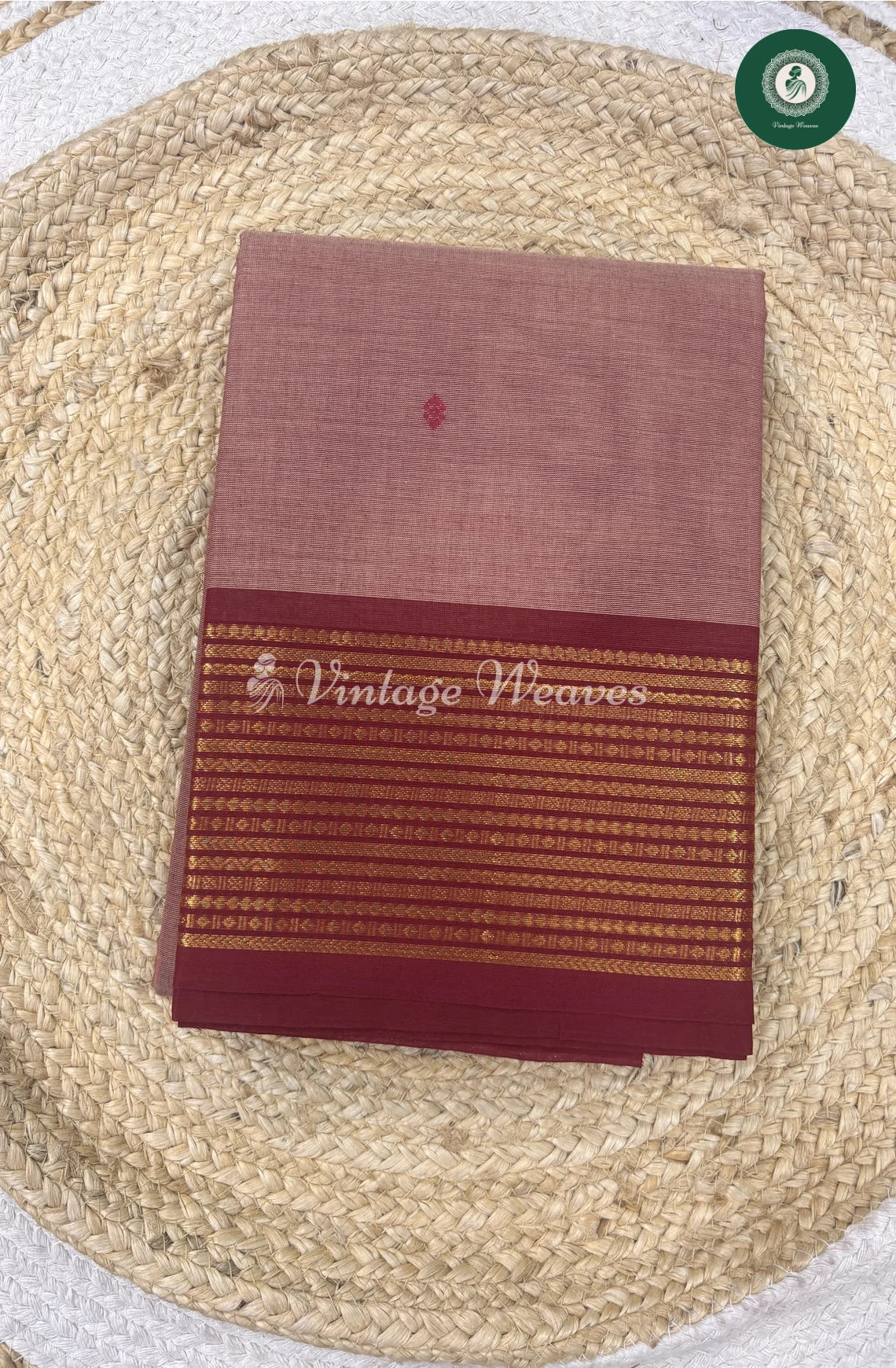 Premium 100Count Chettinad Cotton Saree-PinkwithMarron