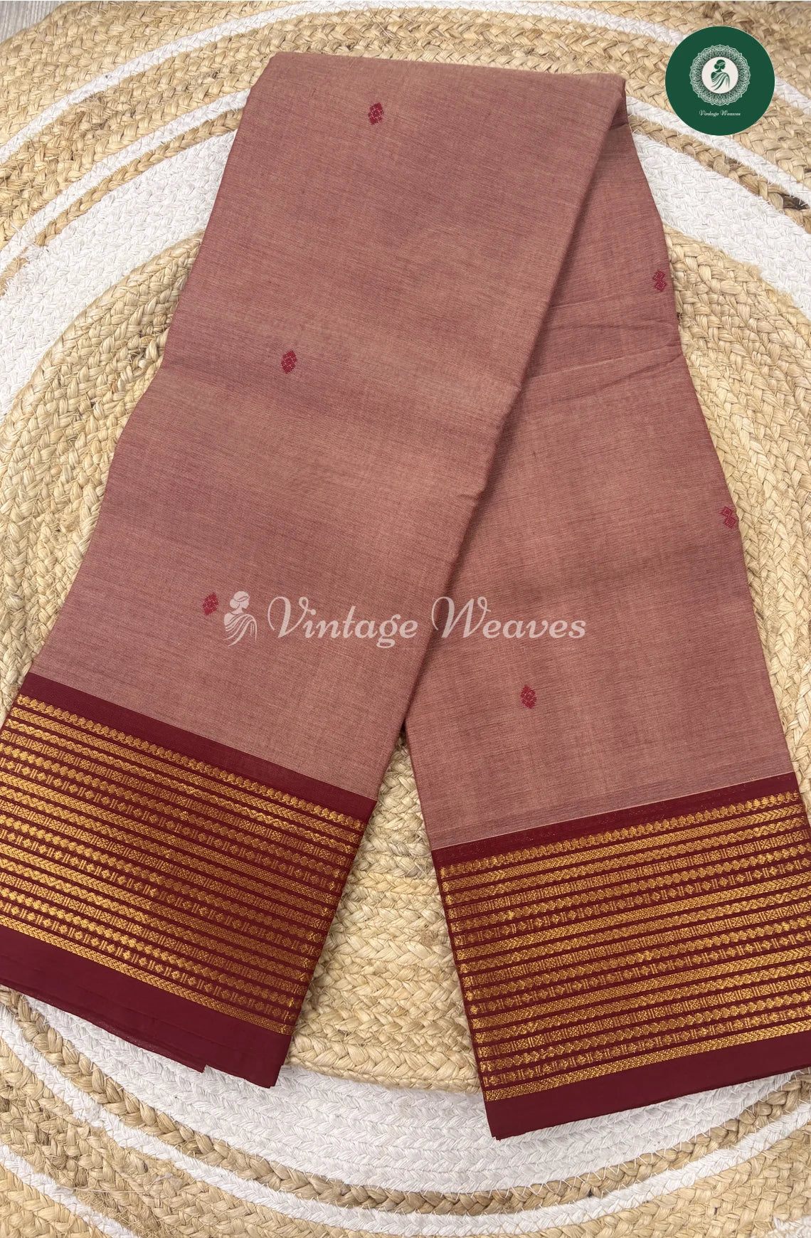 Premium 100Count Chettinad Cotton Saree-PinkwithMarron