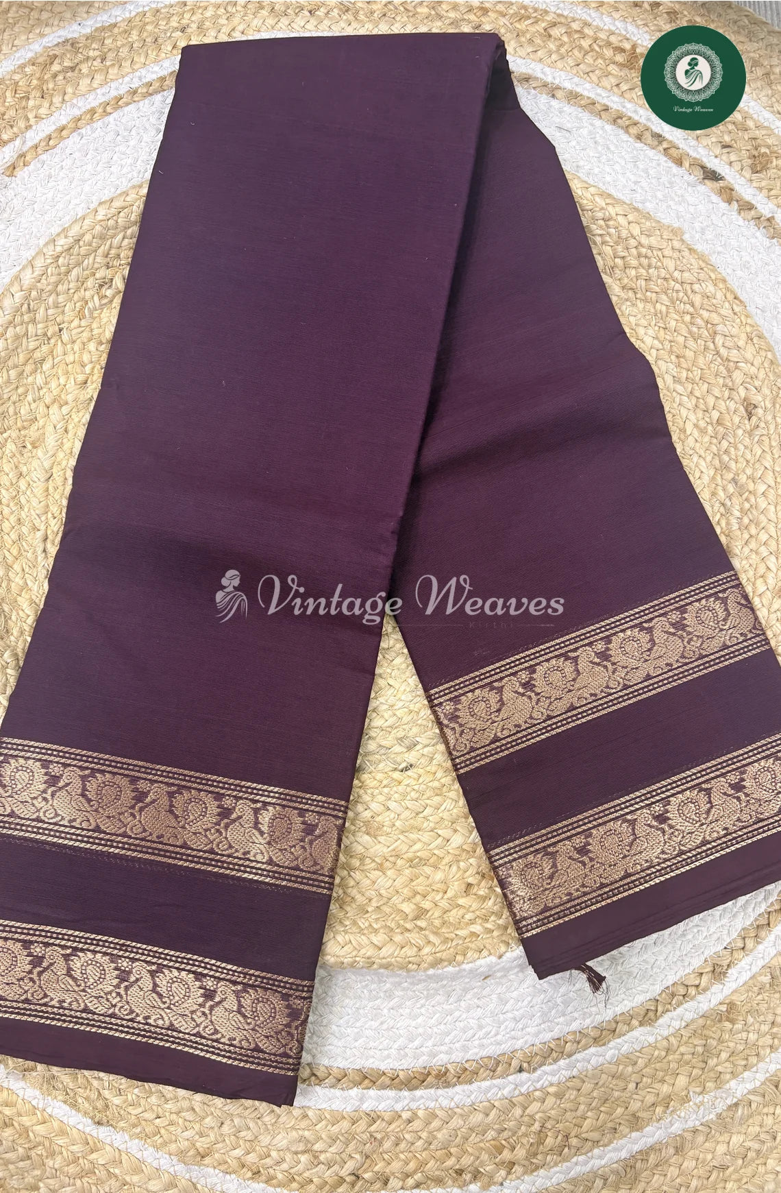 Premium 100Count Chettinad cotton Saree-CoffeeBrown