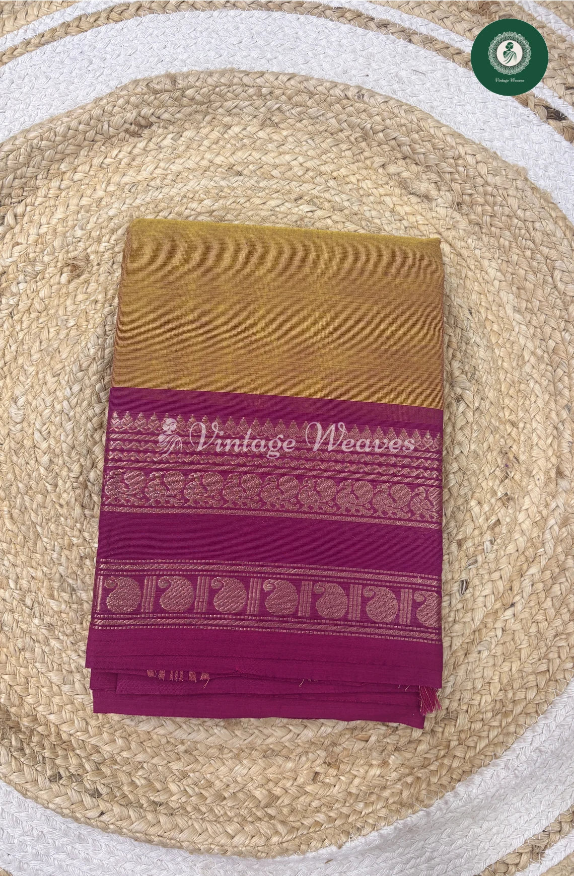 Premium 100Count Chettinad cotton Saree-OrangewithPink