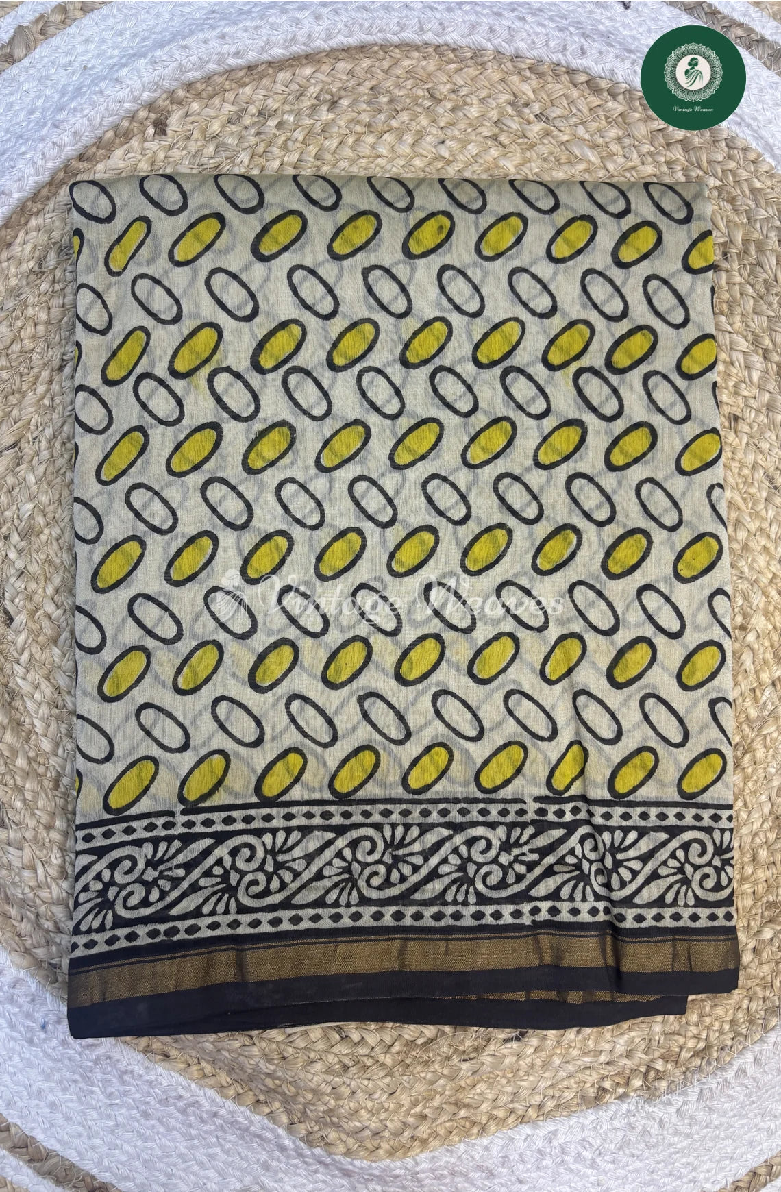 Premium Chanderi Silk Saree-Yellow_1