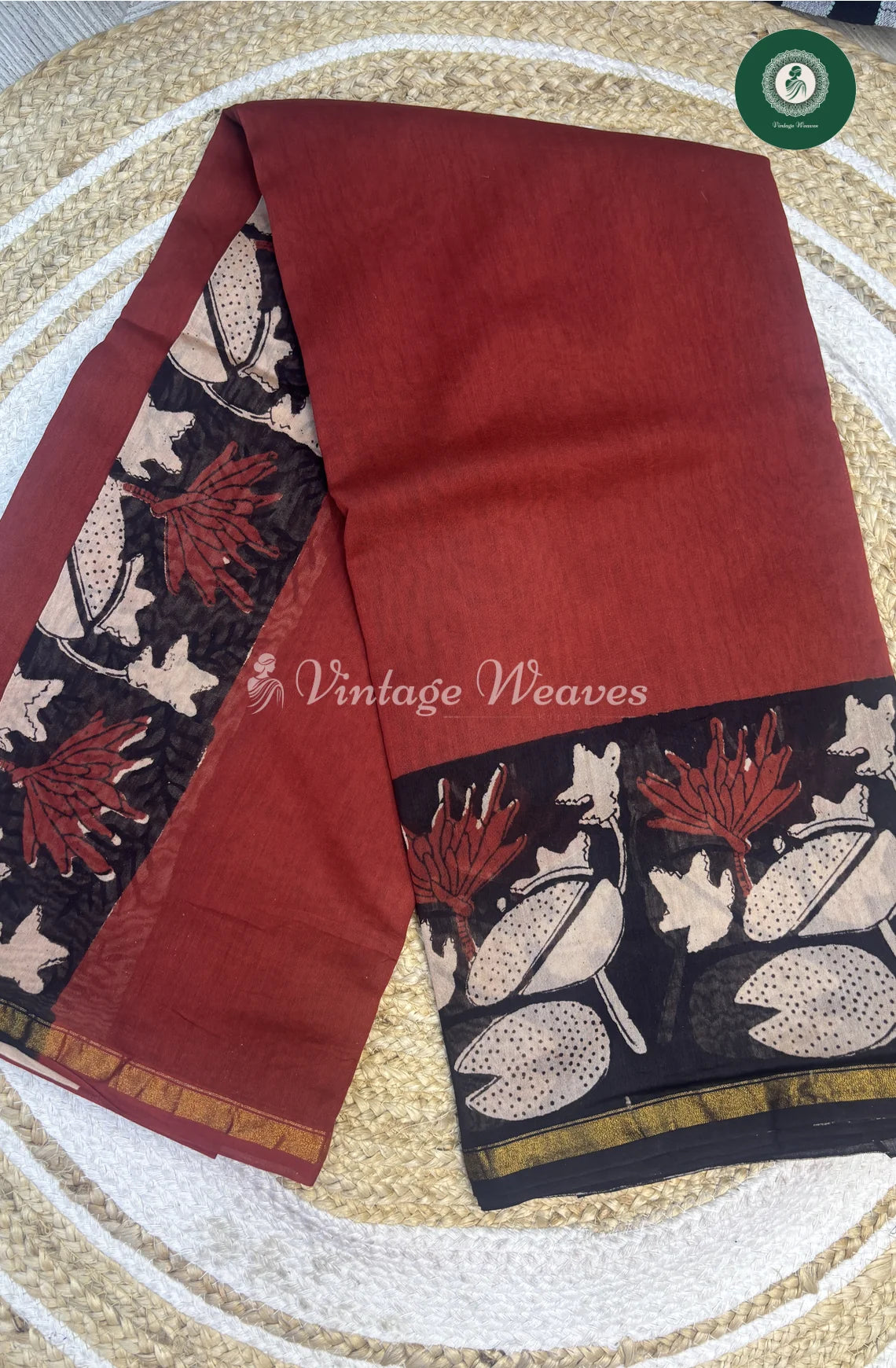 Premium Chanderi Silk Saree-Brown_1