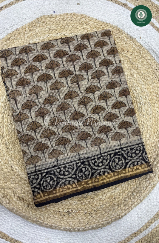 Premium Kota Cotton -HalfwhiteLeaf