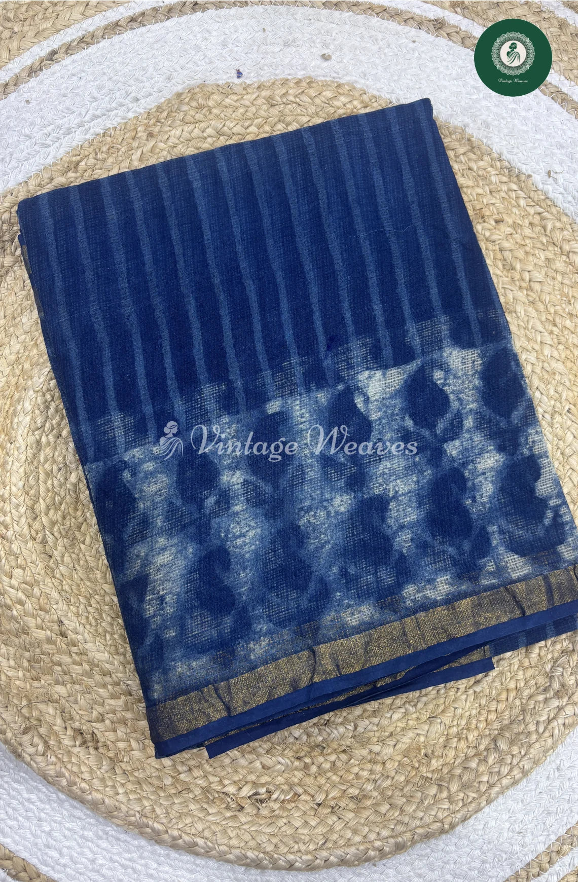 Premium Kota Cotton -Indigo Blue Mango Print