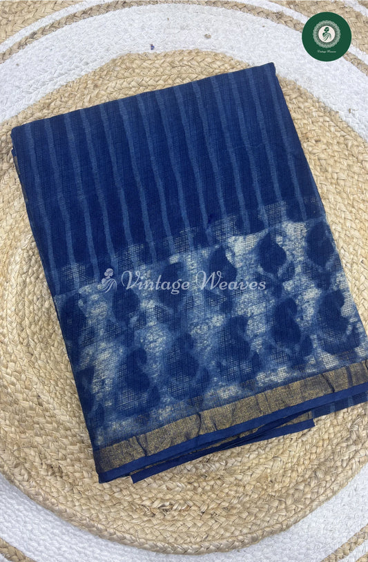 Premium Kota Cotton -Indigo Blue Mango Print