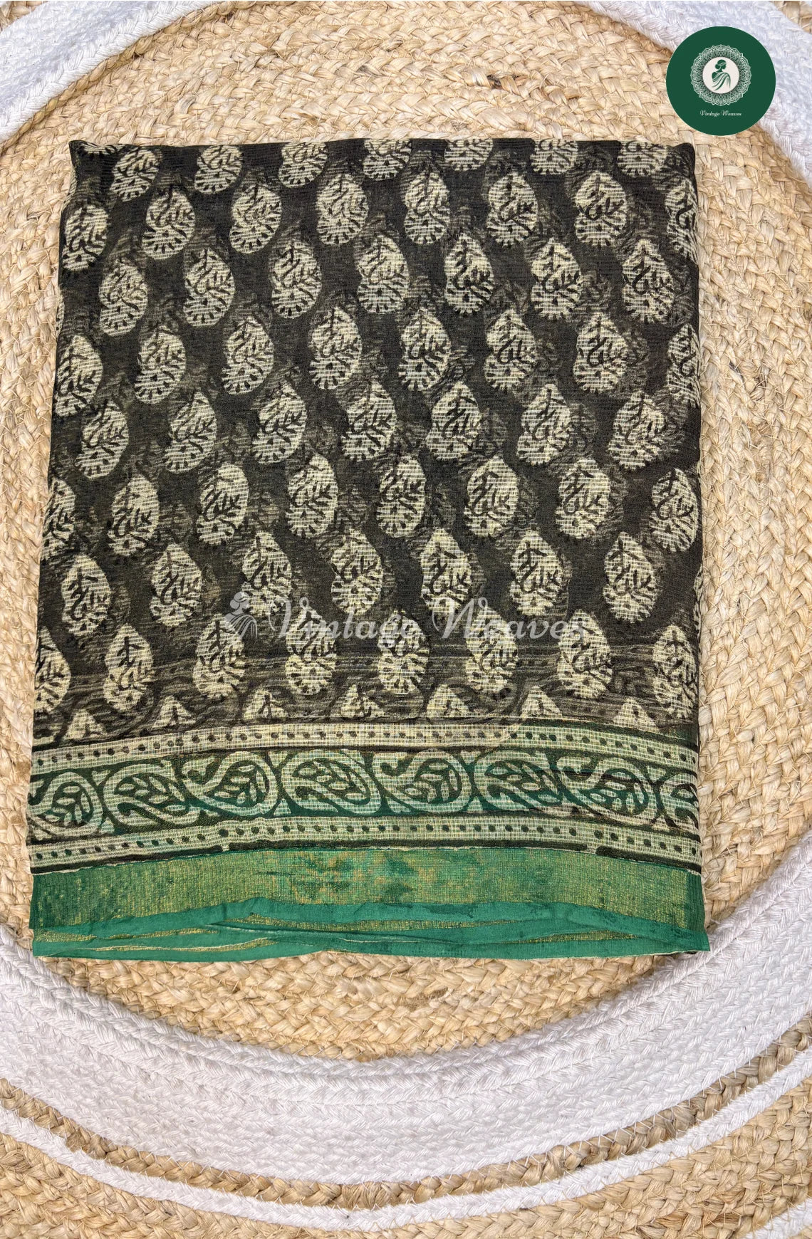 Premium Kota Cotton Saree-Black