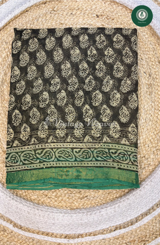Premium Kota Cotton Saree-Black