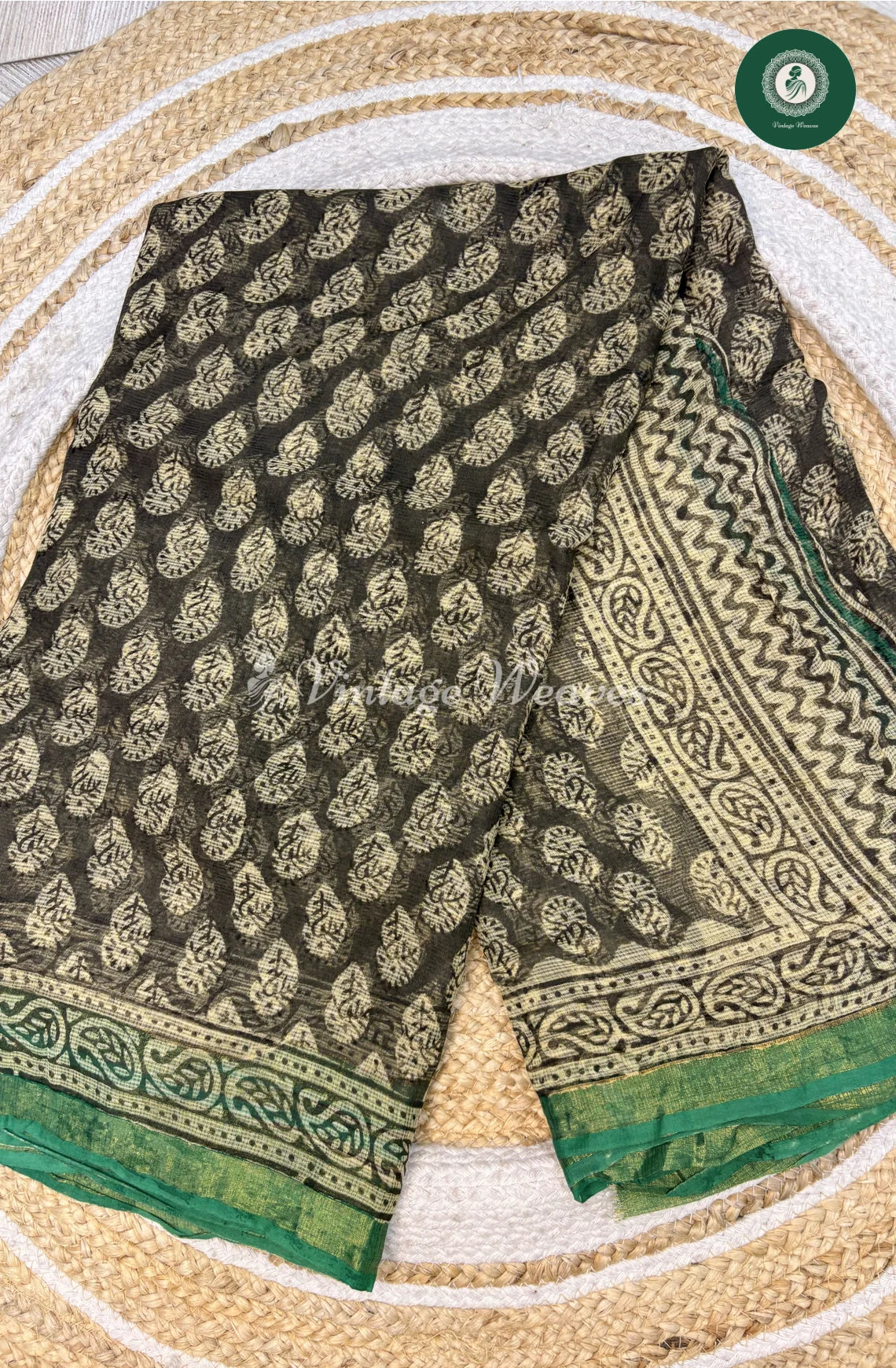Premium Kota Cotton Saree-Black