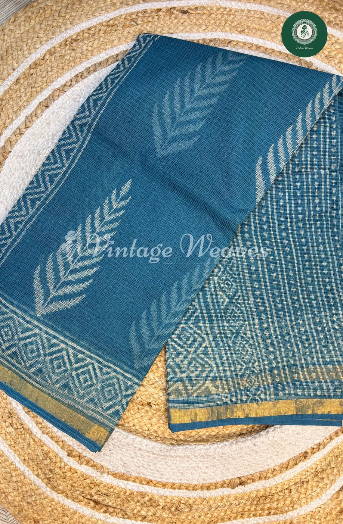 Premium Kota Cotton Saree-Blue1