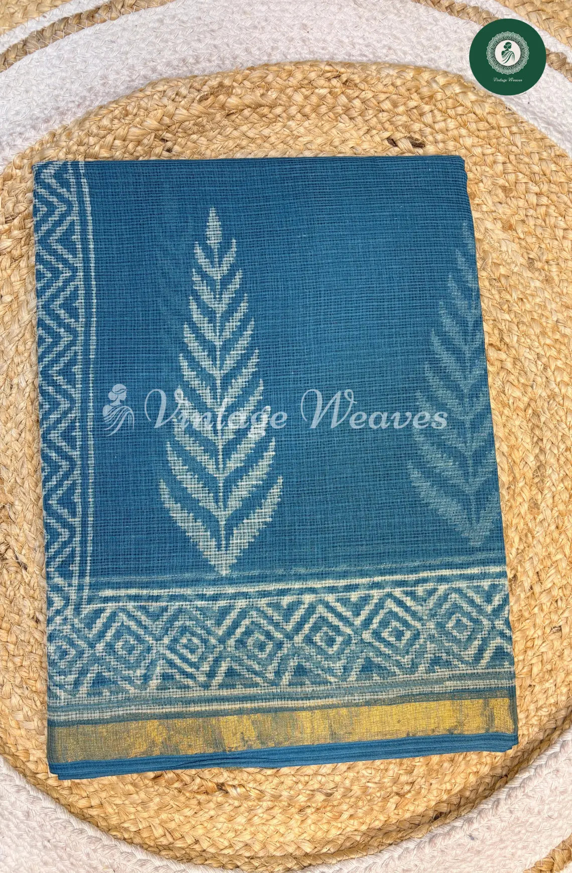 Premium Kota Cotton Saree-Blue1