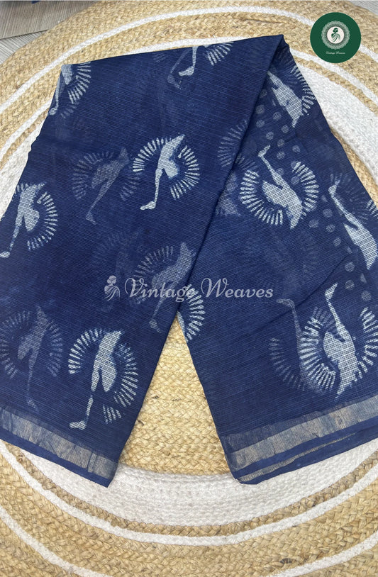 Premium Kota Cotton Saree-BlueBird