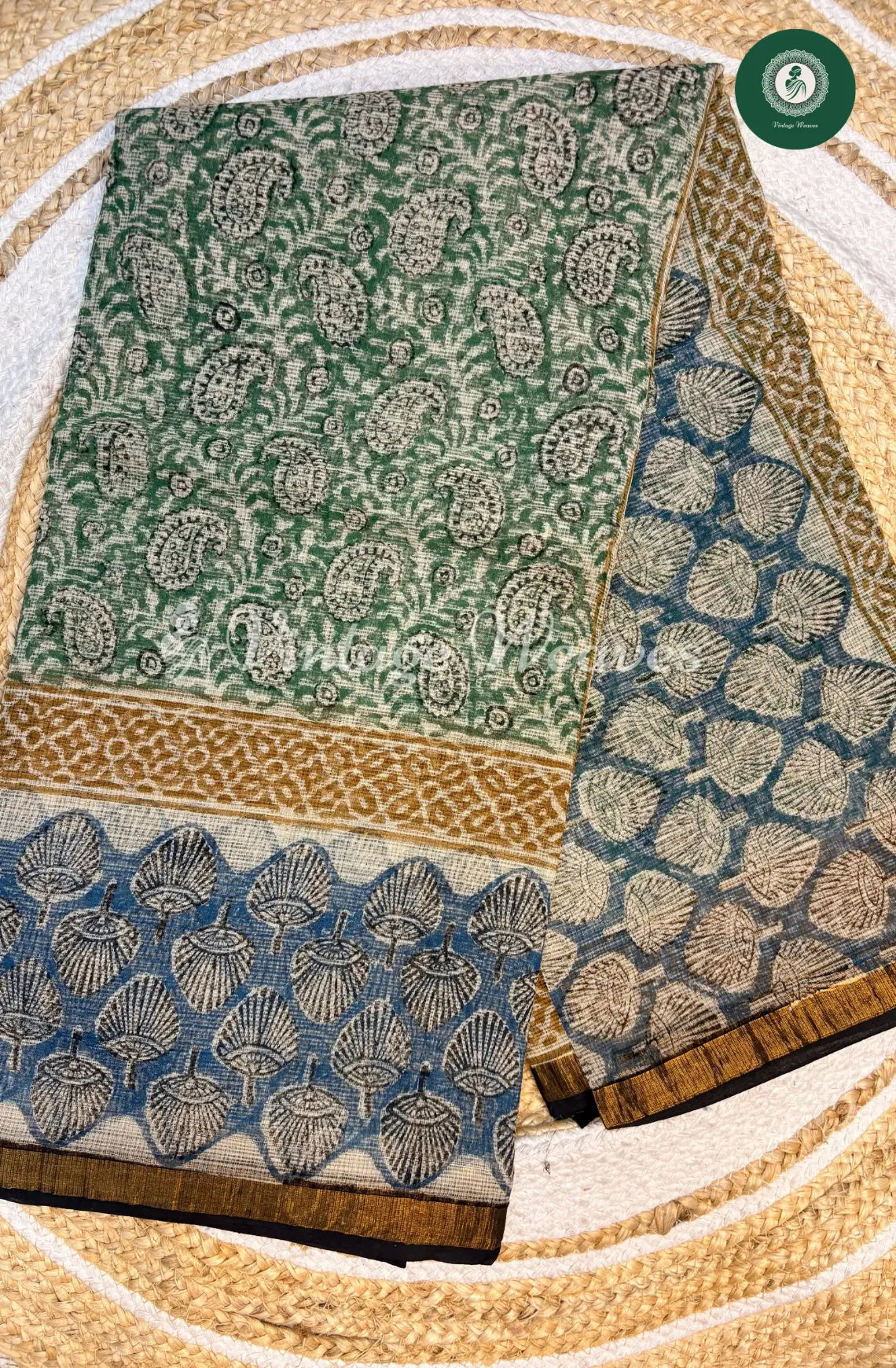 Premium Kota Cotton Saree-Green