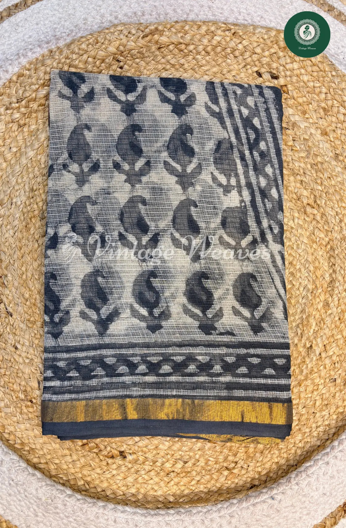 Premium Kota Cotton Saree-Grey1