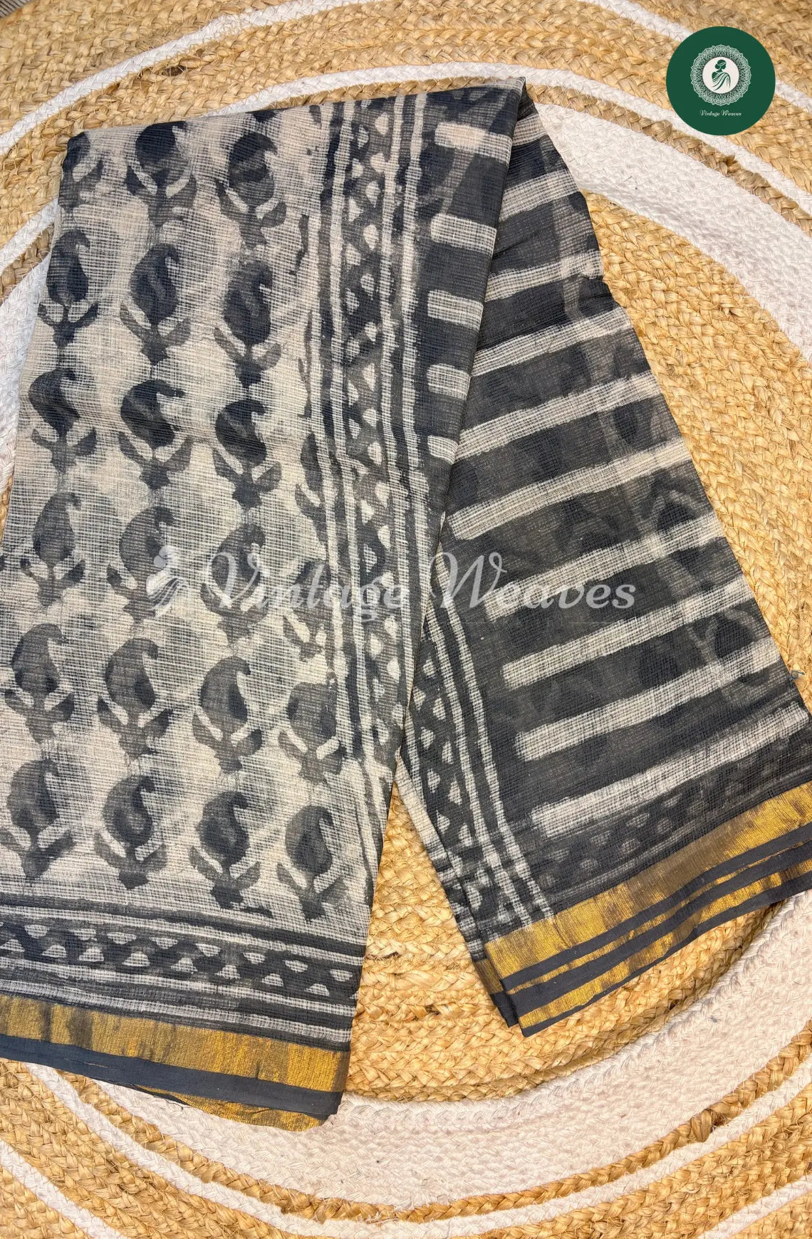 Premium Kota Cotton Saree-Grey1