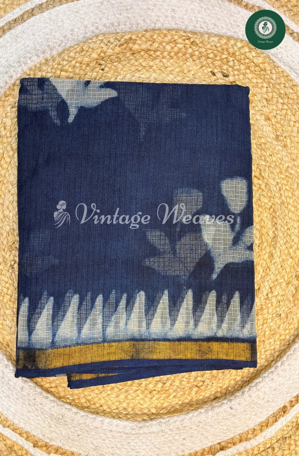 Premium Kota Cotton Saree-Indigo