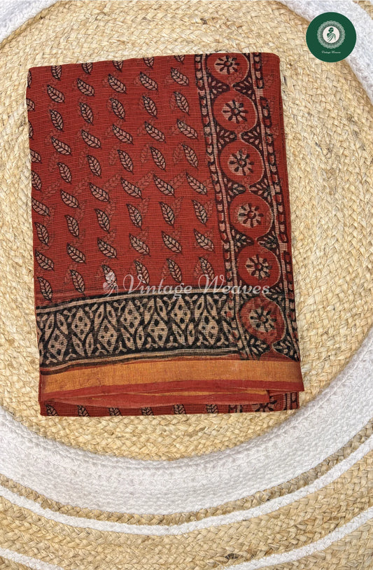Premium Kota Cotton Saree-Marronleaf