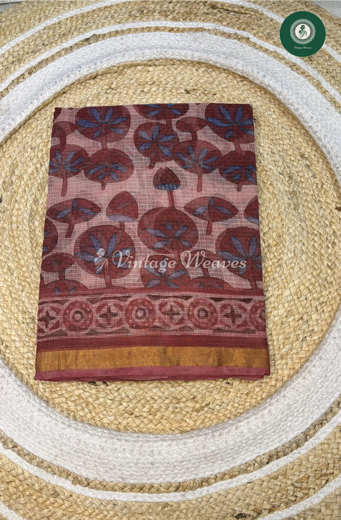 Premium Kota Cotton Saree-MushroomPeach