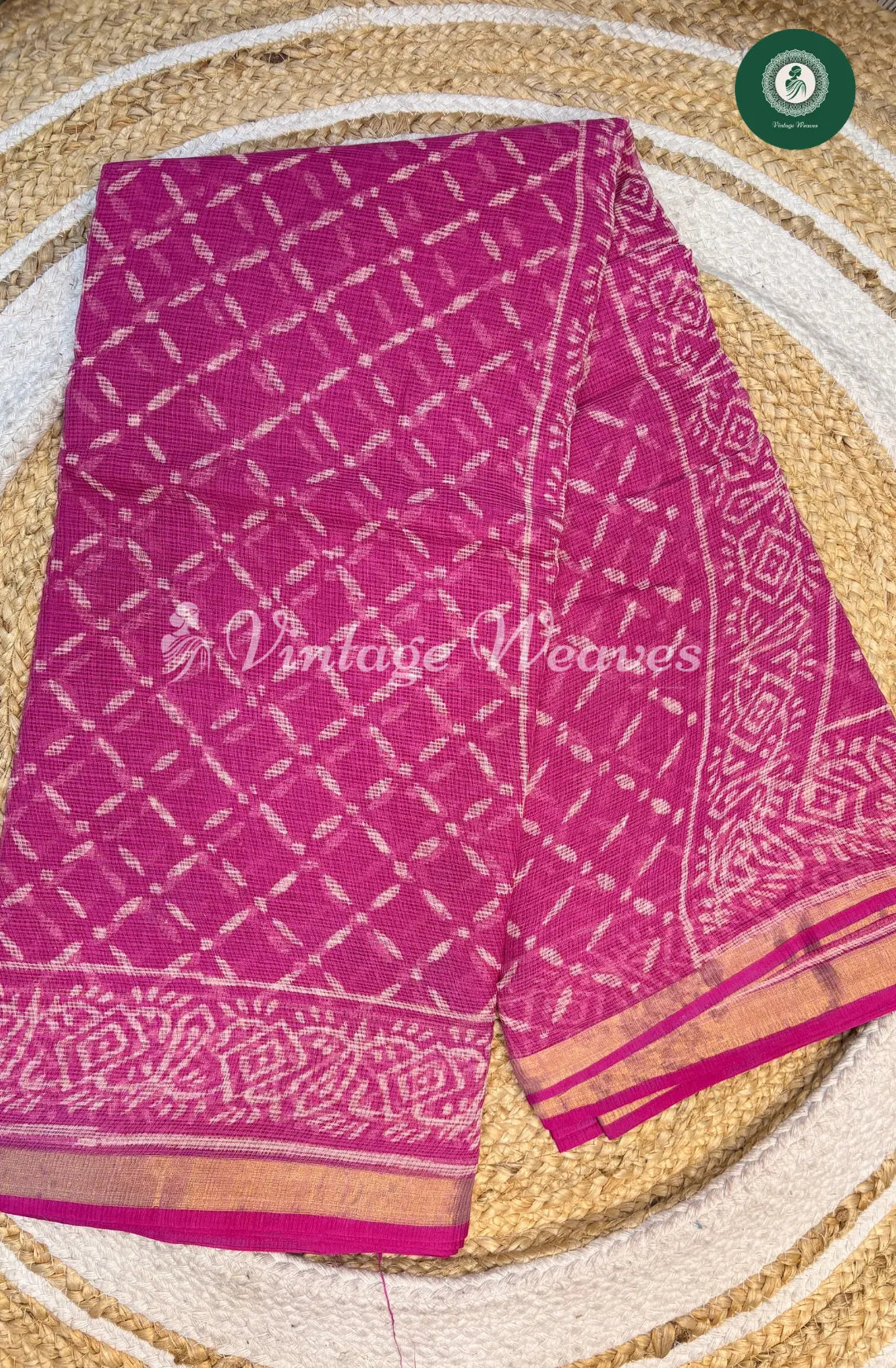 Premium Kota Cotton Saree-Pink