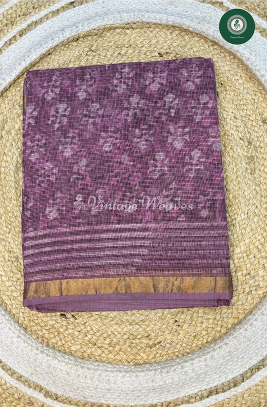Premium Kota Cotton Saree-Purpleflower