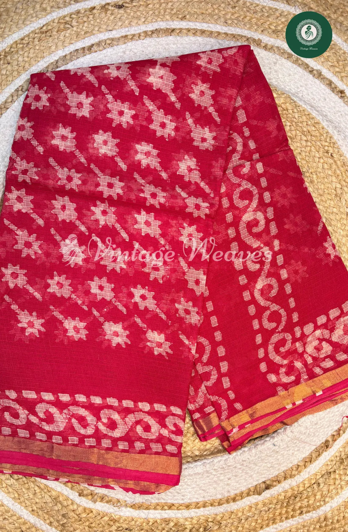 Premium Kota Cotton Saree-ReddishPink1