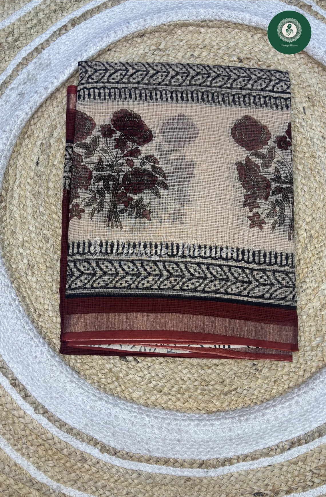Premium Kota Cotton Saree-RedwithSandel