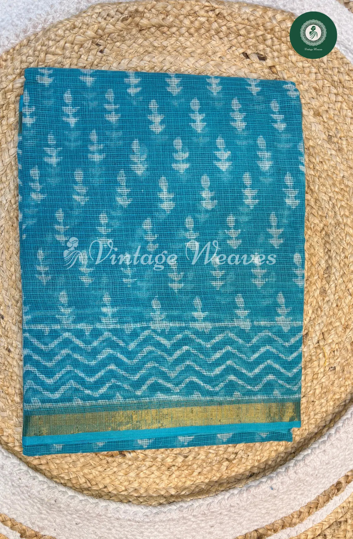 Premium Kota Cotton Saree-SeaBlue