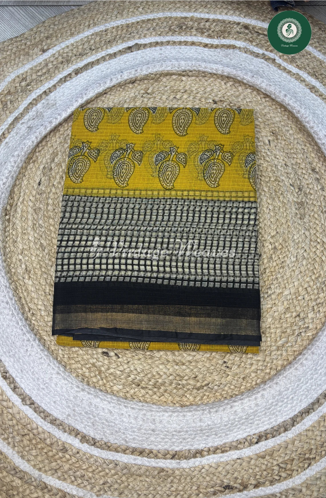 Premium Kota Cotton Saree-YellowMango