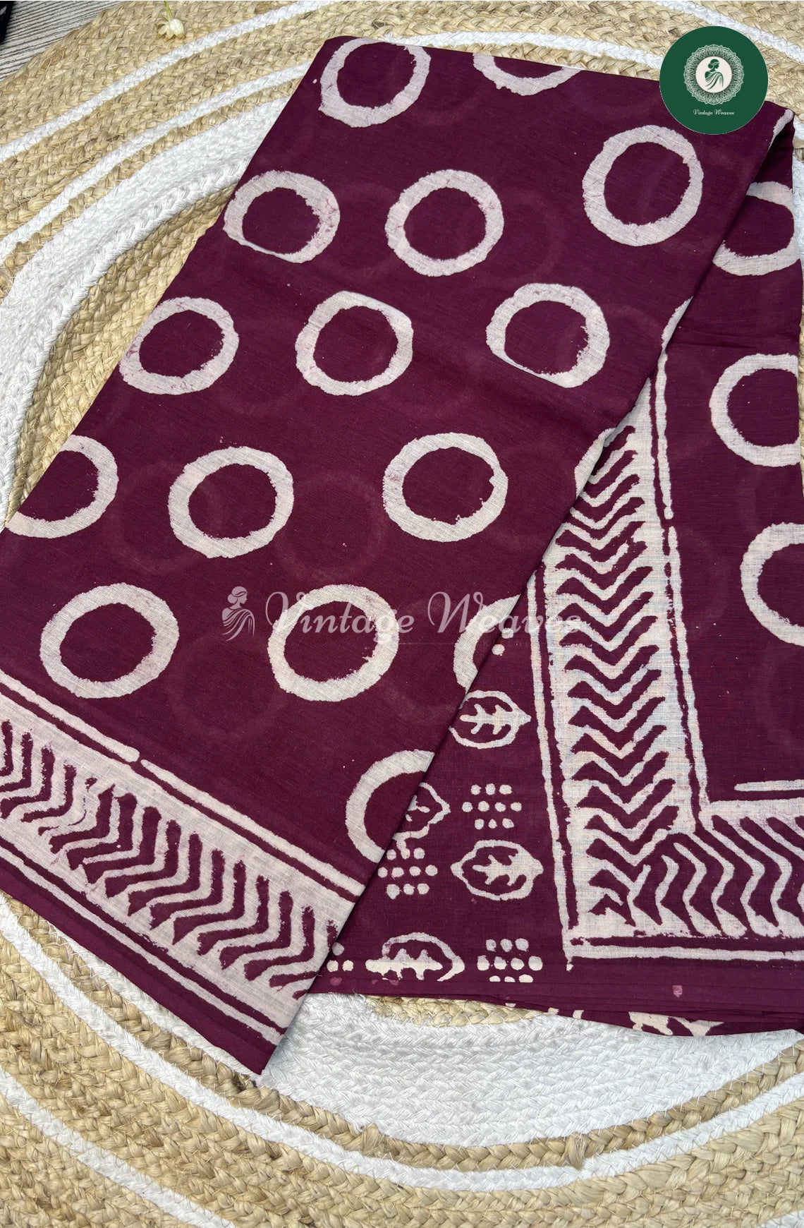 Premium Mul Cotton-BurgundyCircle
