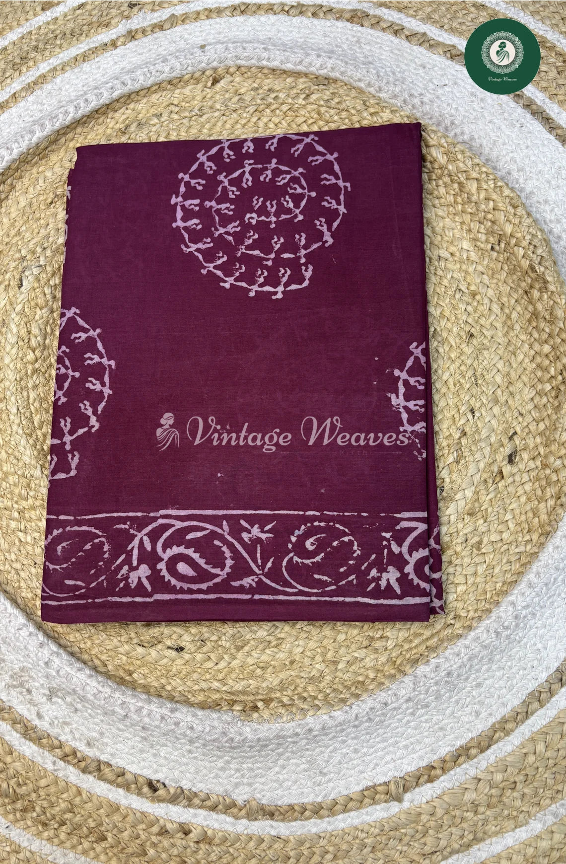Premium Mul Cotton-BurgundySpiral
