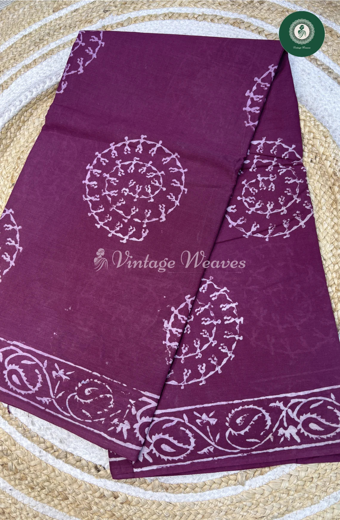 Premium Mul Cotton-BurgundySpiral
