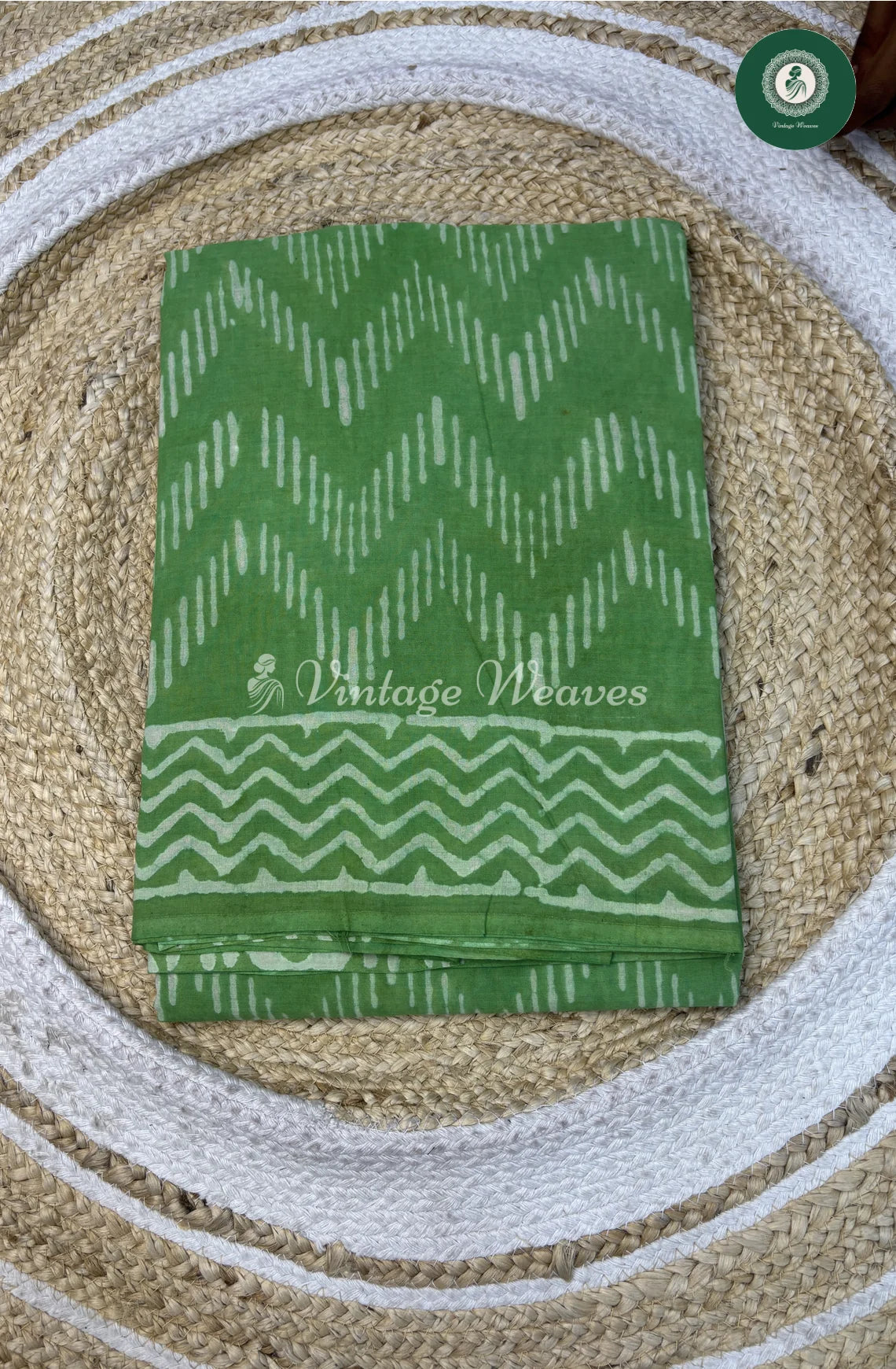Premium Mul Cotton-greenZigZag