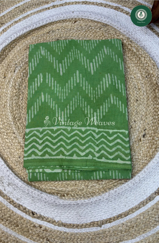 Premium Mul Cotton-greenZigZag