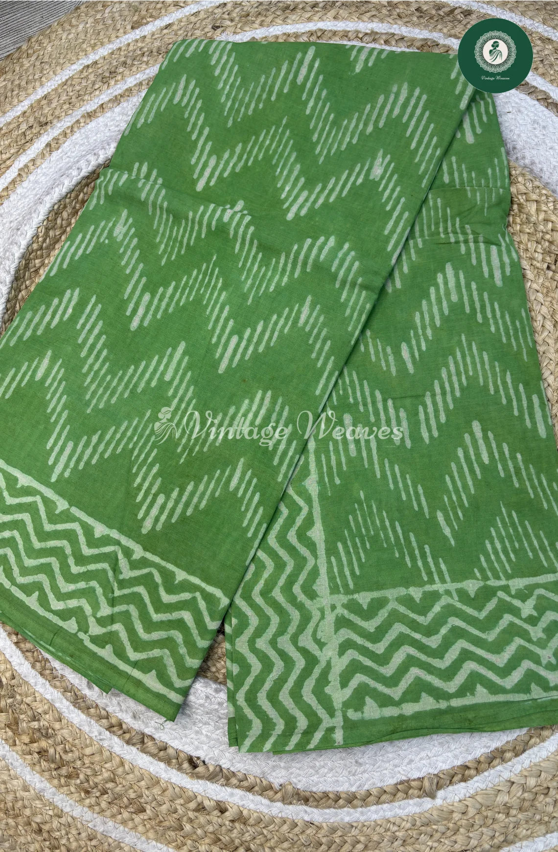 Premium Mul Cotton-greenZigZag