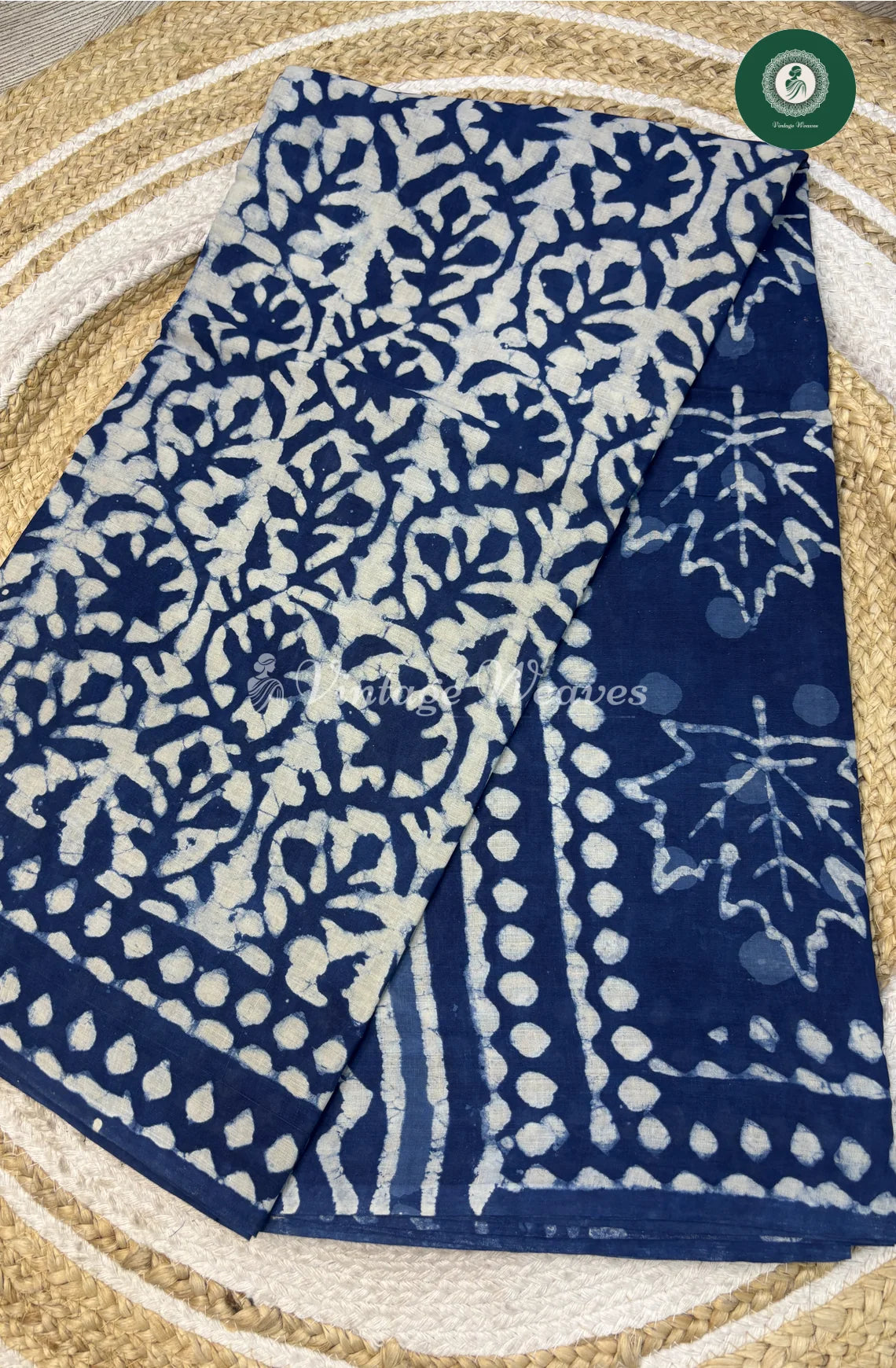 Premium Mul Cotton-indigoFlower_1