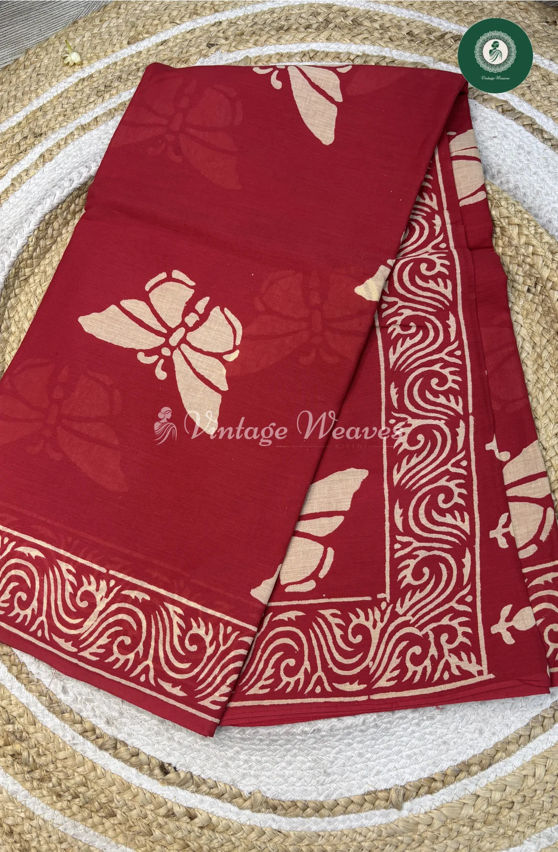 Premium Mul Cotton-RedButterfly