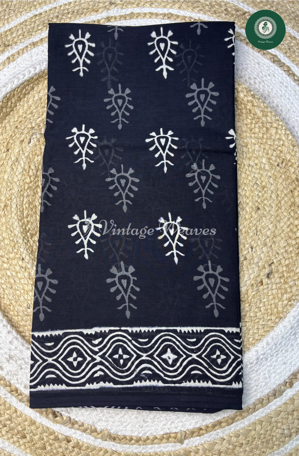 Premium MulCotton Saree-Black1