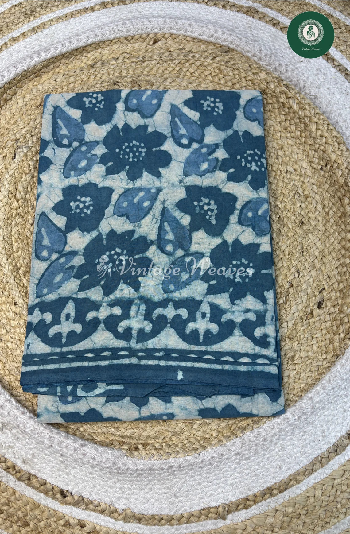Premium MulCotton Saree-BlueHeart