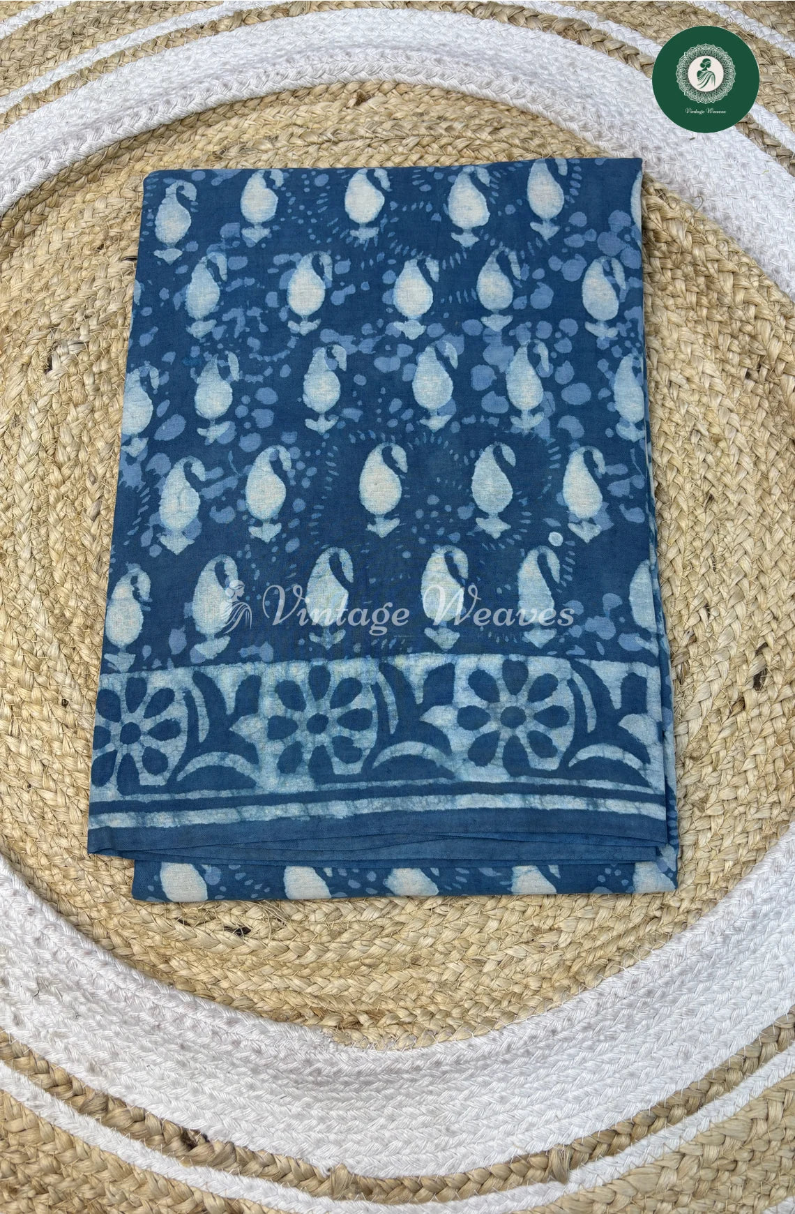 Premium MulCotton Saree-SkyBlue mango