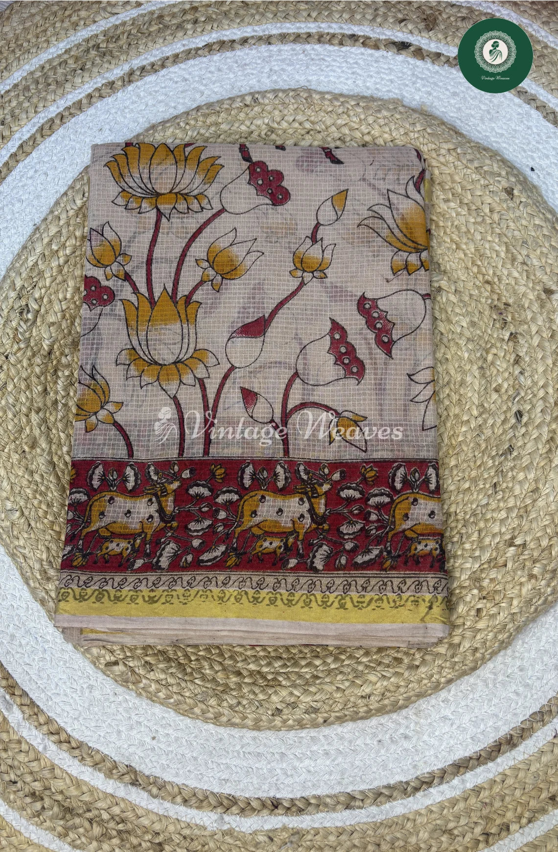 Premium Traditional Kalamkari Kota CowPrint-Skin